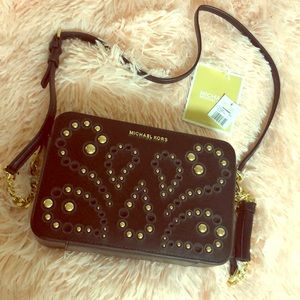 Black Leather Michael Kors Crossbody Bag